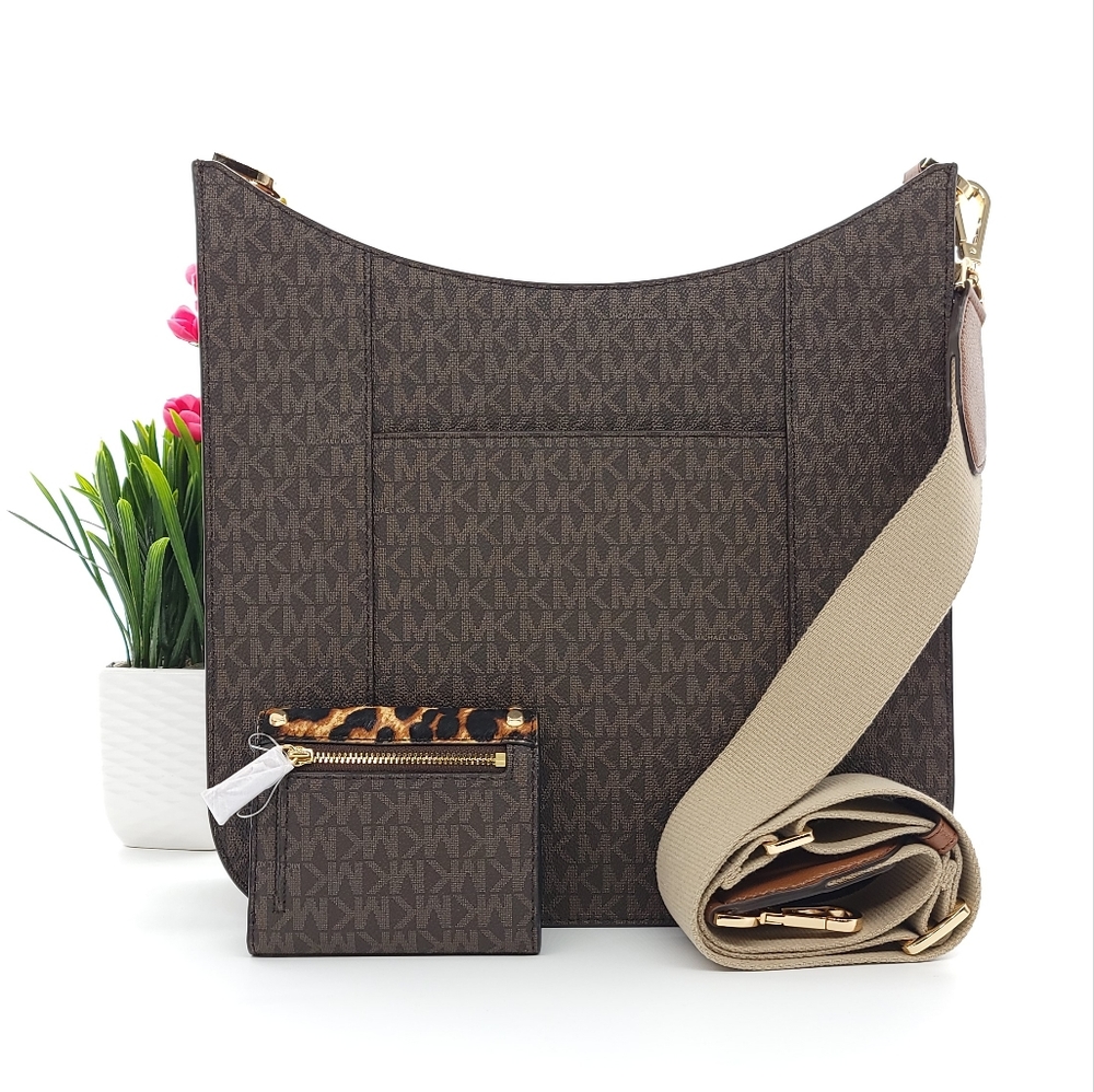 ⚠️LAST 1⚠️ Michael Kors Briley Logo LG Crossbody SET Brown - Picture 3 of 12